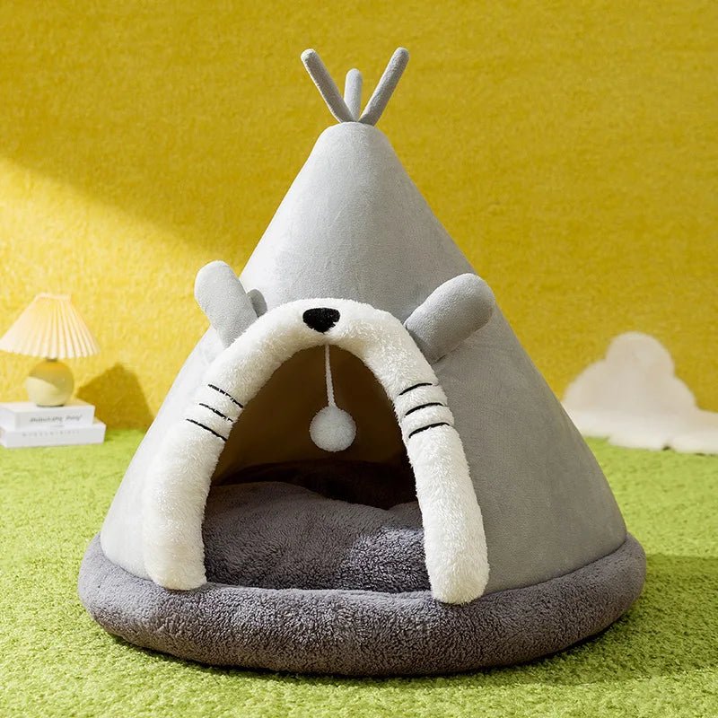 cabane-a-chat-tipi-grise