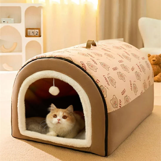 cabane chat brune ourson