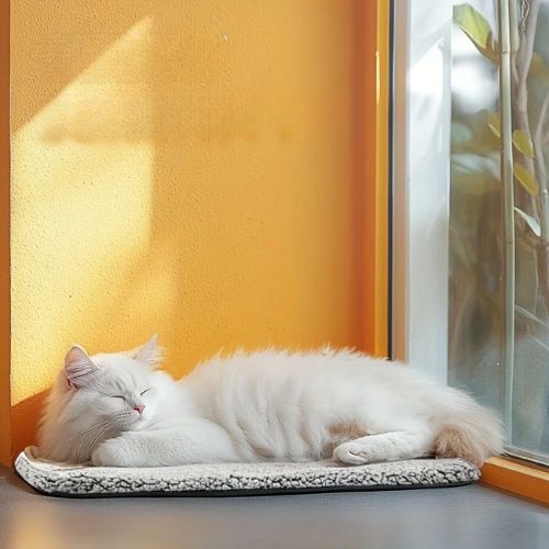 coussin chauffant chat doux - Happy minet