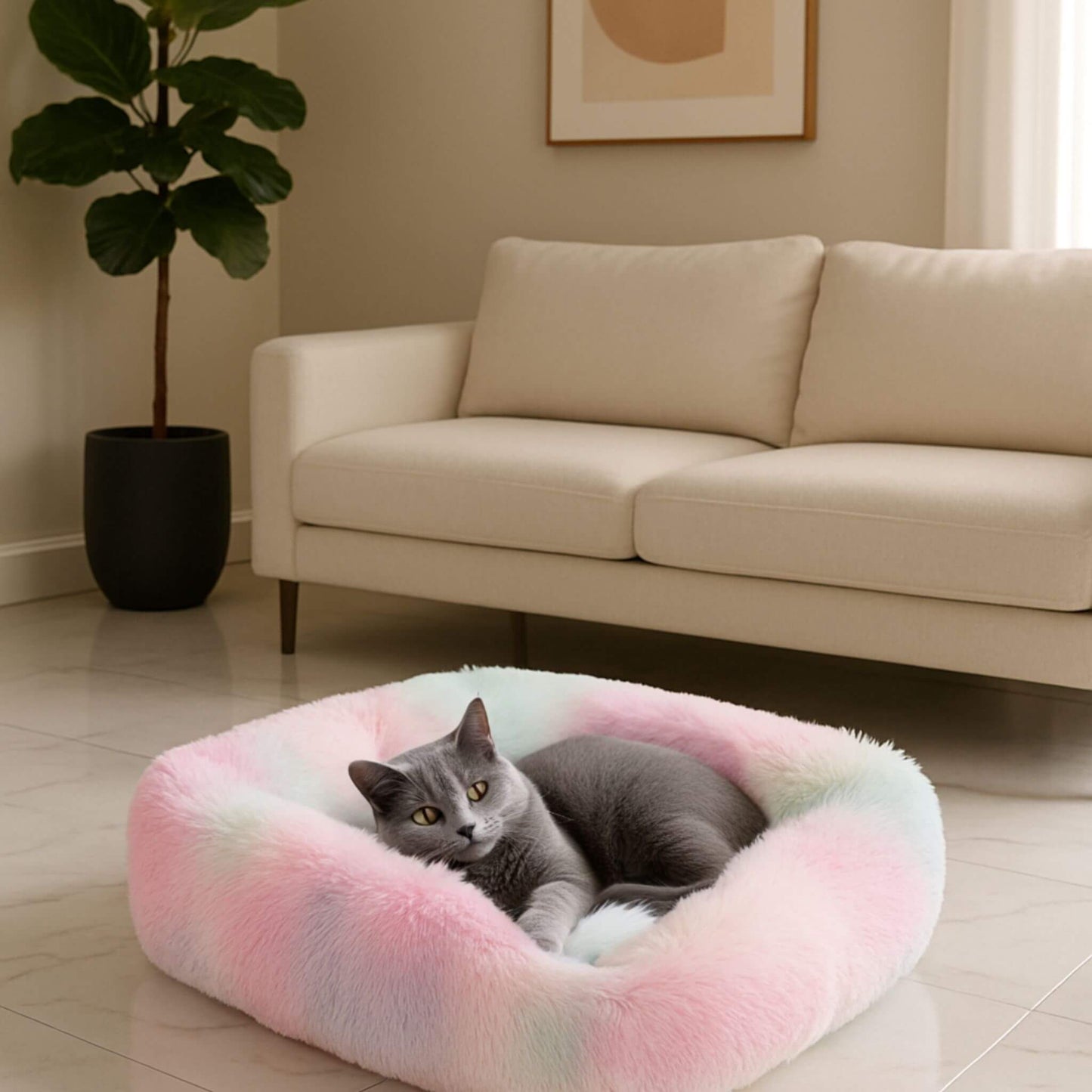 coussin-pour-chats-arc-en-ciel