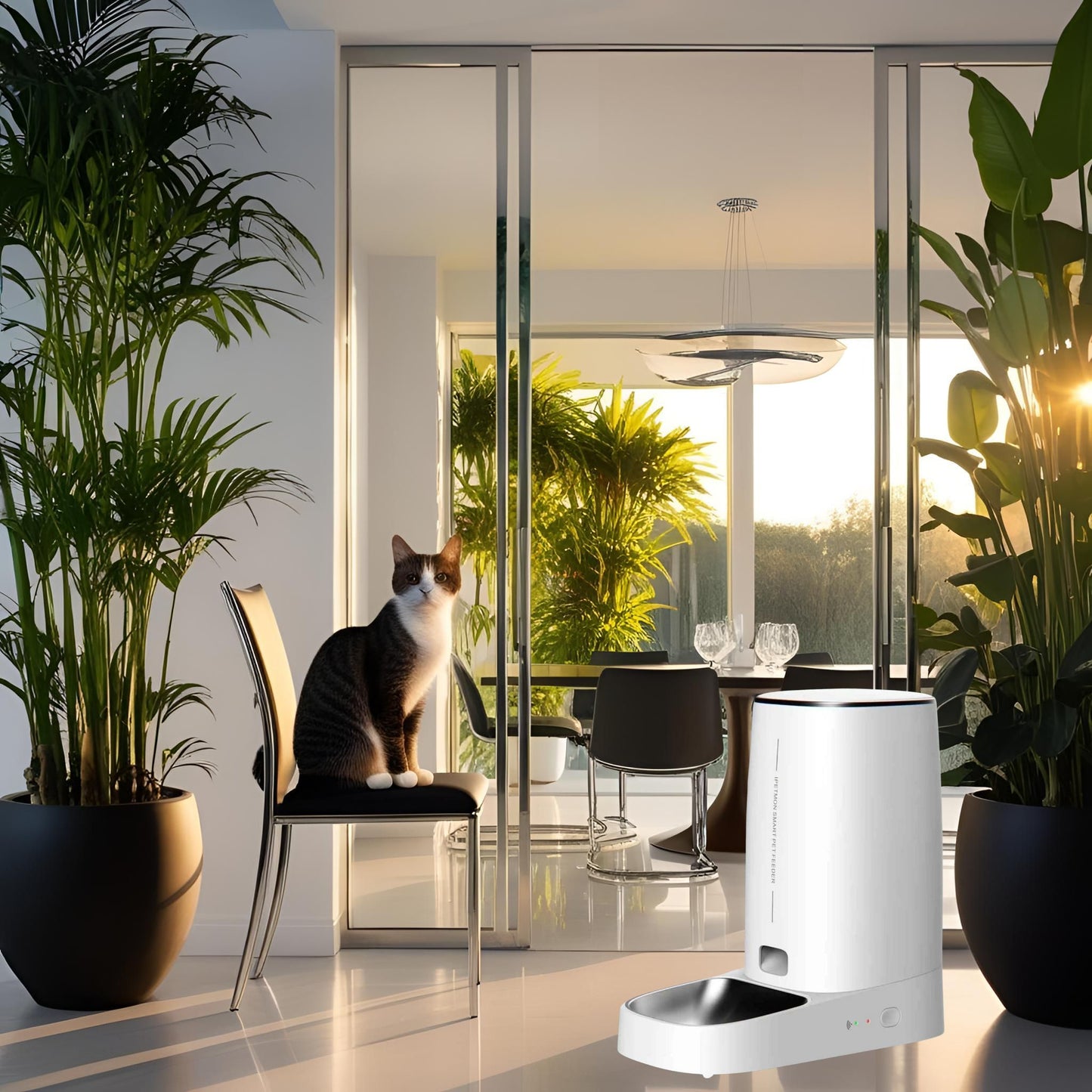 distributeur-croquette-chat-automatique-blanc