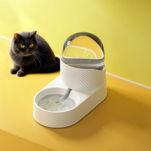 distributeur croquettes chat blanc - Happy minet