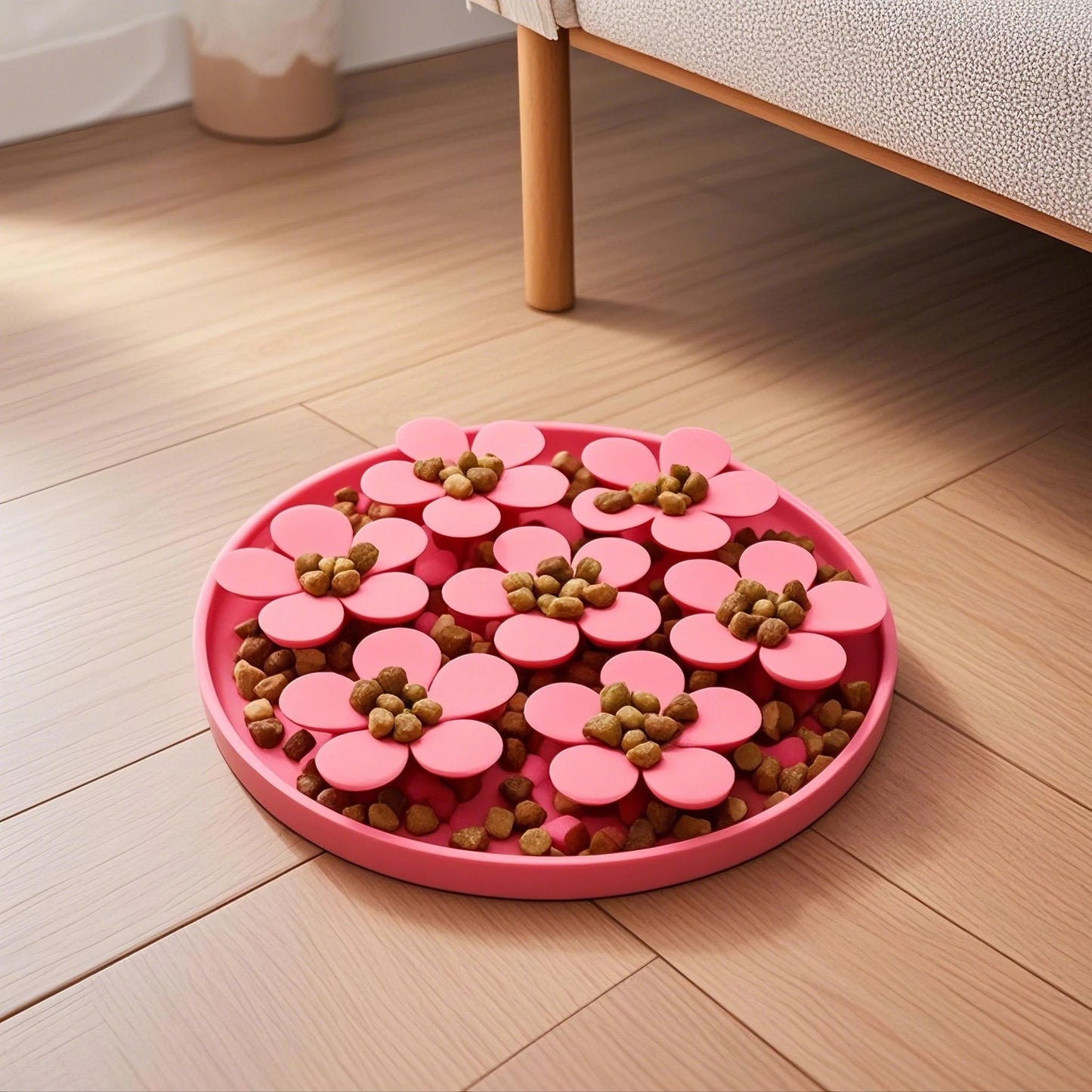 gamelle anti glouton fleur rose