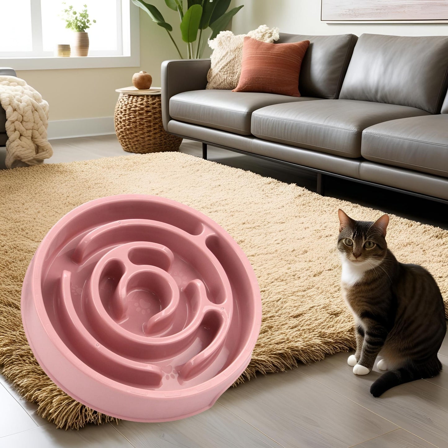 gamelle-pour-chat-anti-glouton-rose