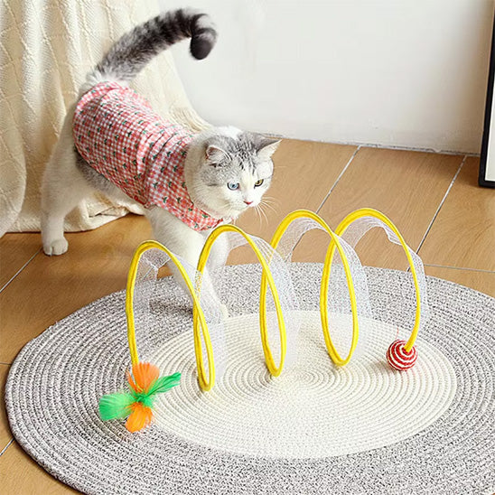 jouet-chat-jaune-tunnel