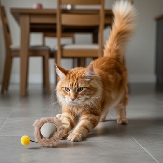 jouet-pour-chat-balle-grise-lapin