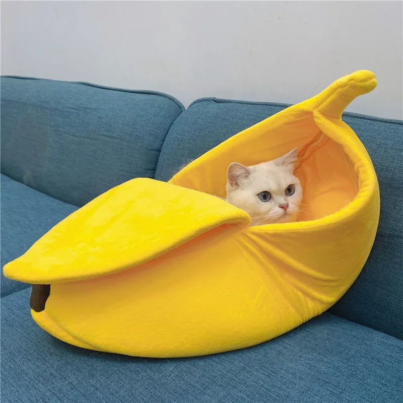 niche-pour-chat-banane-jaune
