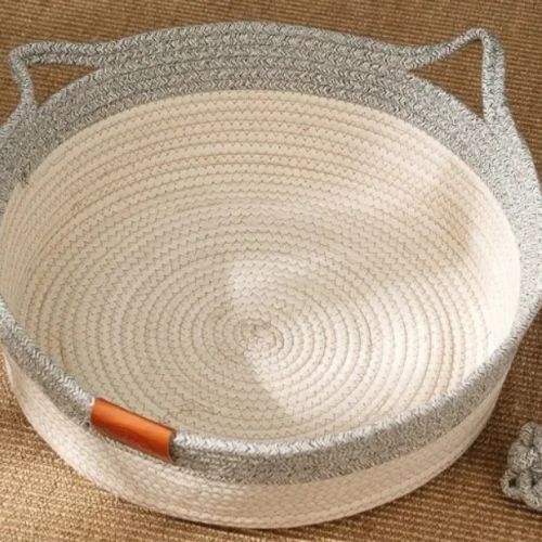 panier chat osier oreilles - Happy minet