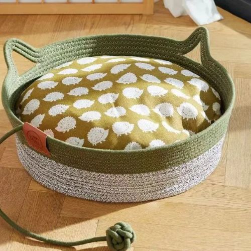 panier chat osier oreilles - Happy minet
