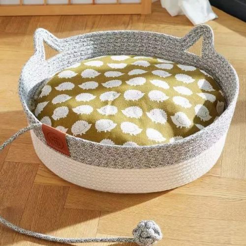 panier chat osier oreilles - Happy minet