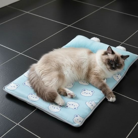tapis-rafraichissant-chat-agréable-bleu