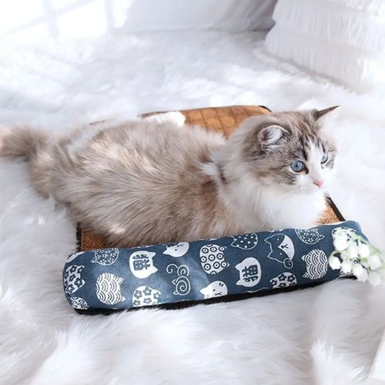 tapis-rafraichissant-chat-bleu-blanc