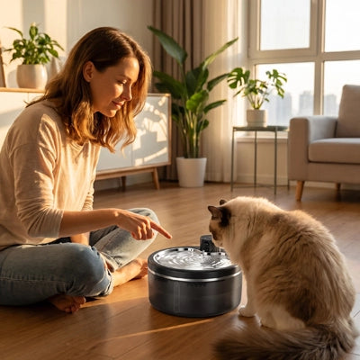 fontaine eau chat sans fil esthétique