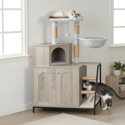 arbre à chat avec litière esthétique