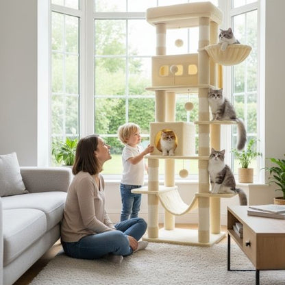 arbre a chat beige