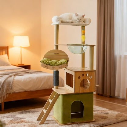 Arbre à chat bois naturel idéal
