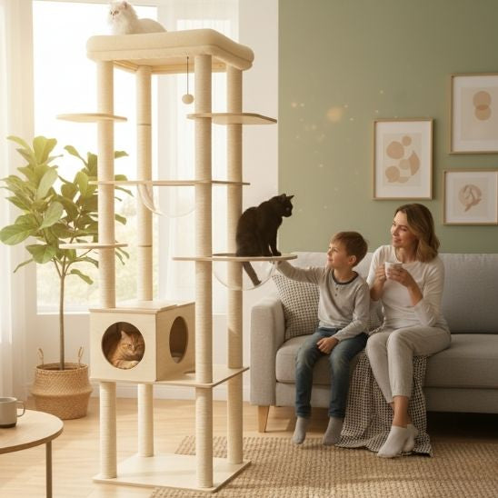 arbre a chat en bois château