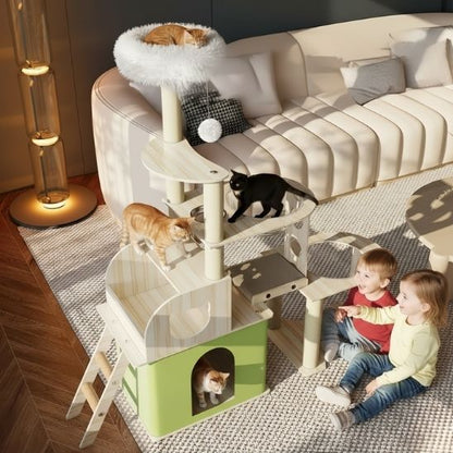 arbre à chat en bois confort