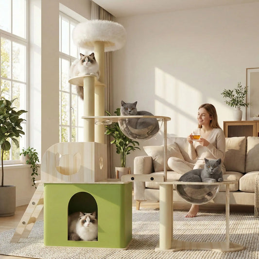 arbre à chat en bois le parcours nature