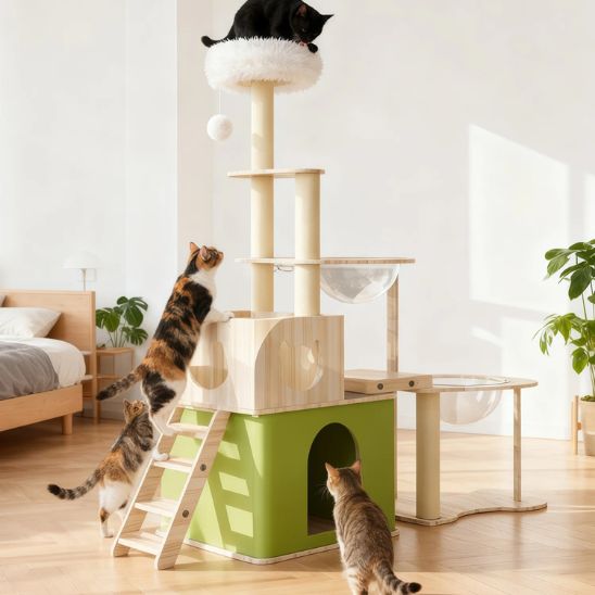 arbre à chat en bois moderne