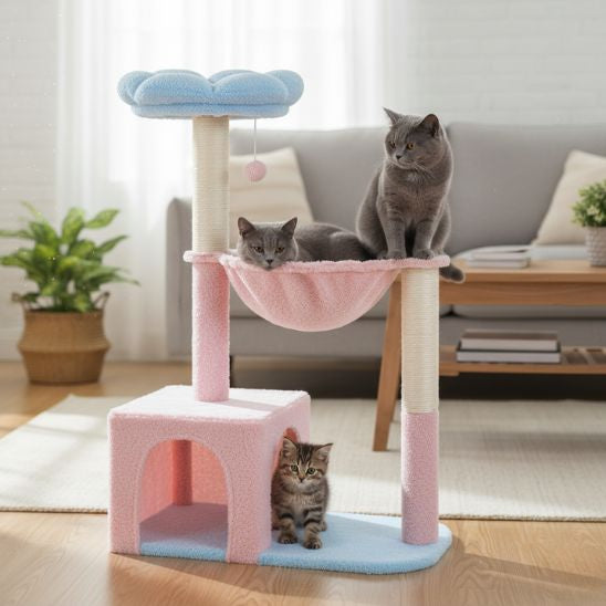 arbre a chat fleur design