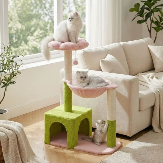 arbre a chat fleur vert