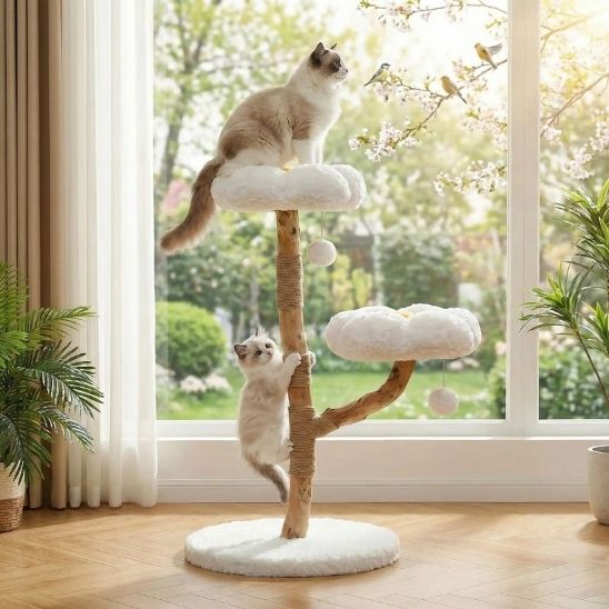arbre a chat fleurs  design