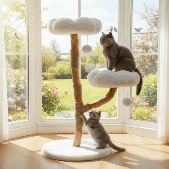 arbre a chat fleurs naturel