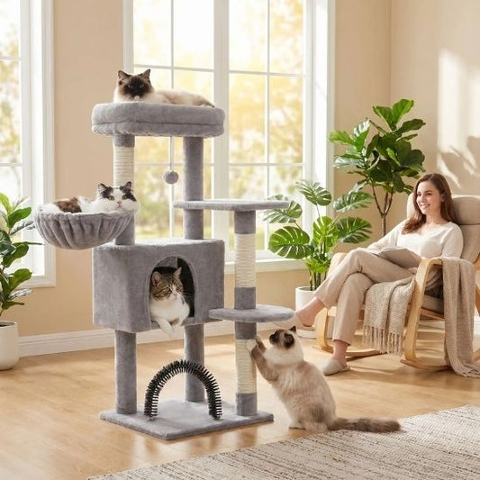 arbre a chat grand gris clair