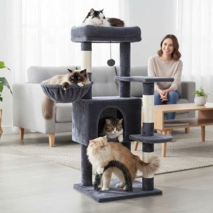 arbre a chat grand gris foncé