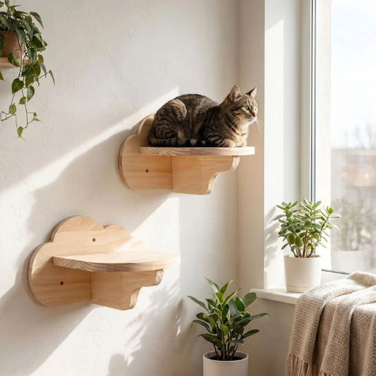 Arbre a chat nuage bois clair
