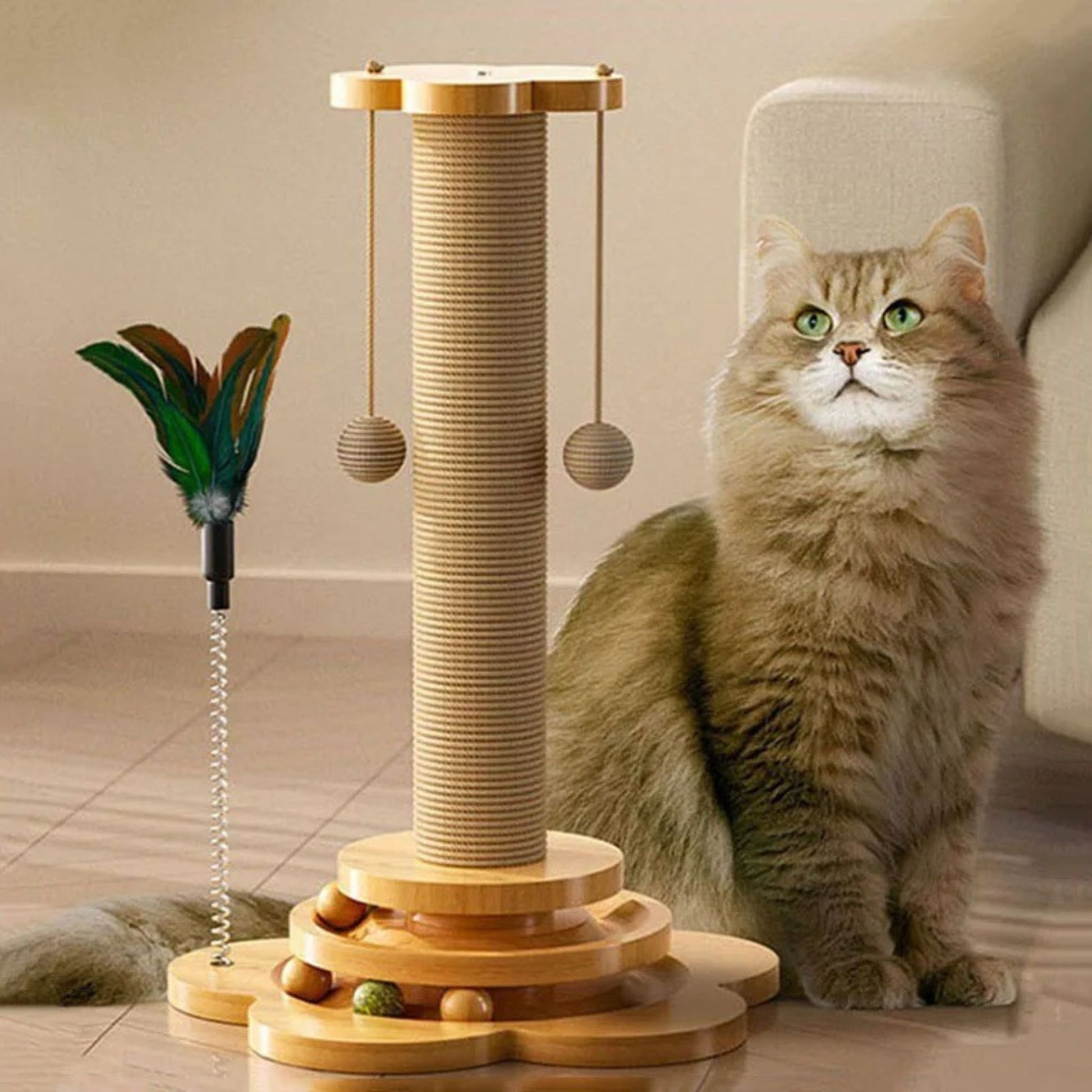 arbre a chats en bois jouet