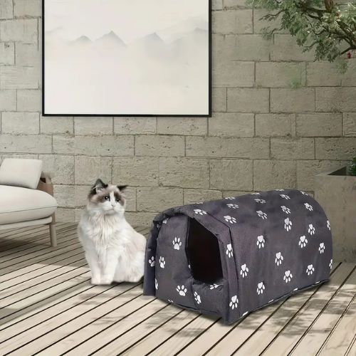 cabane chat exterieur terrasse