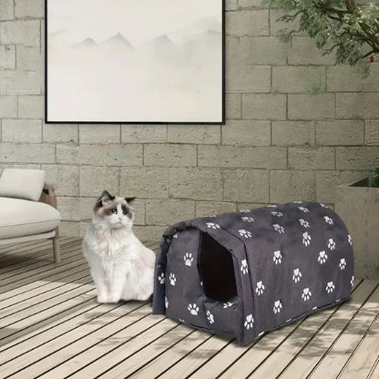cabane chat exterieur terrasse