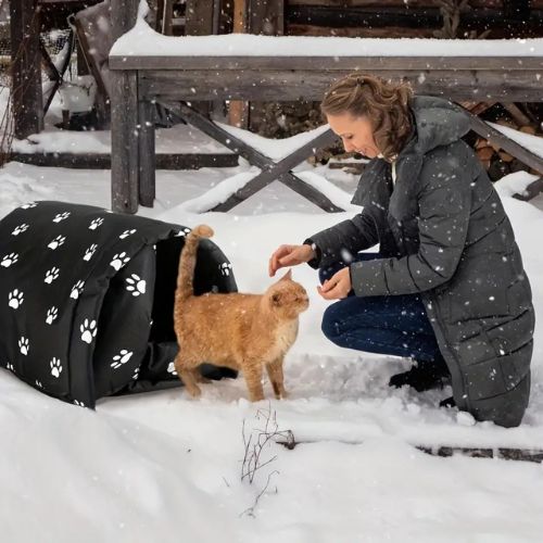 cabane chat exterieur abri