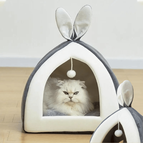 cabane pour chat oreilles de lapin - Happy minet