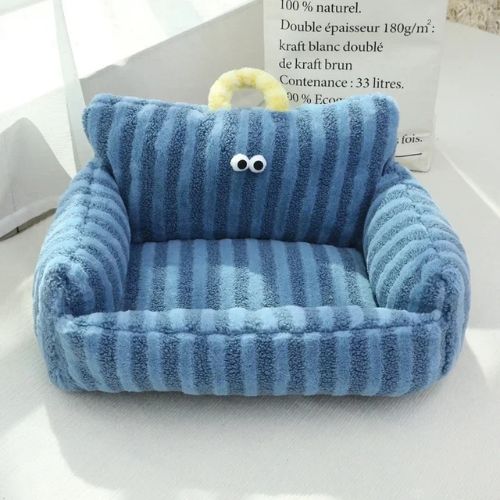 canape pour chat bleu raye mobile