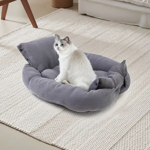 coussin pour chat multifonction gris