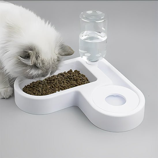 distributeur à croquette et eau angle bowl - Happy minet