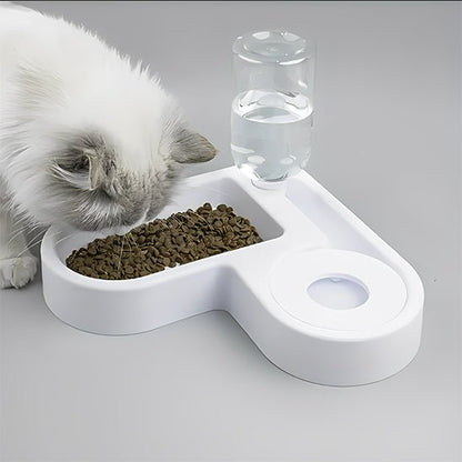 distributeur à croquette et eau angle bowl - Happy minet
