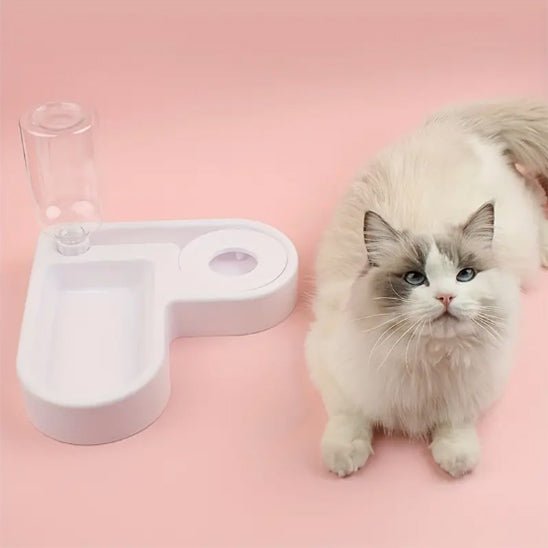 distributeur à croquette et eau angle bowl - Happy minet