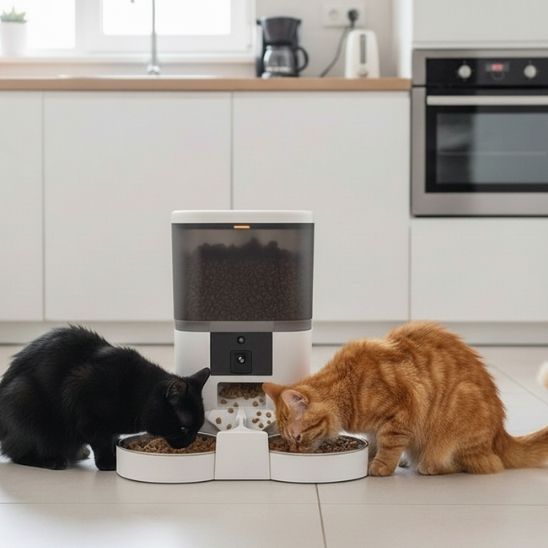 distributeur automatique de croquettes pour chat pratique