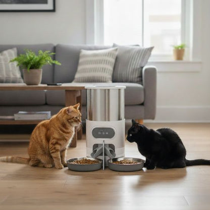 distributeur croquettes chat automatique wifi double gamelle