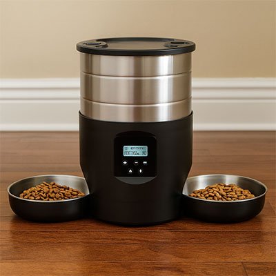 distributeur de croquettes automatique pour chat design