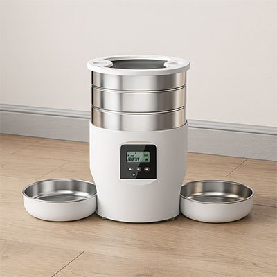 distributeur de croquettes automatique pour chat duo délice