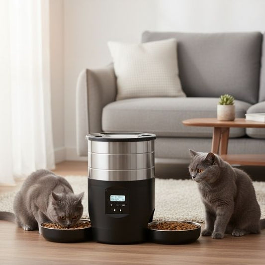 distributeur de croquettes automatique pour chat duo