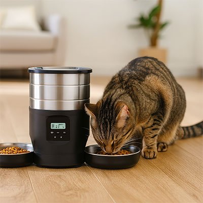 distributeur de croquettes automatique pour chat programmable
