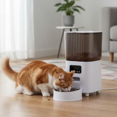 distributeur de croquettes pour chat automatique design