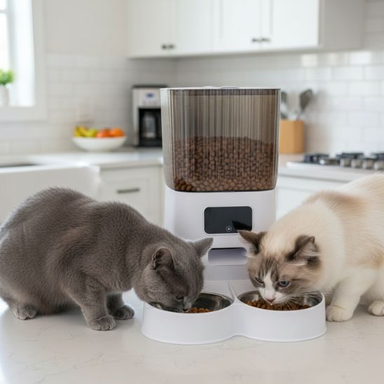 distributeur de croquettes pour chat automatique double
