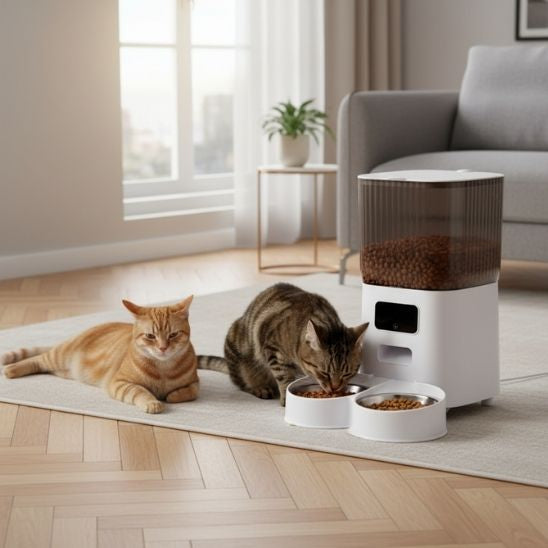 distributeur de croquettes pour chat automatique esthétique